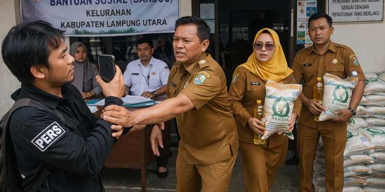 Polemik Bansos di Lampung Utara, Pasangan ASN Diduga Ambil Hak Warga, Wartawan Diintimidasi