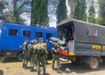 Pejabat Kodim 0411/KM Sambut Kedatangan 200 Prajurit Yonif TP 943/DPC di Kota Gajah