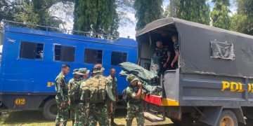 Pejabat Kodim 0411/KM Sambut Kedatangan 200 Prajurit Yonif TP 943/DPC di Kota Gajah