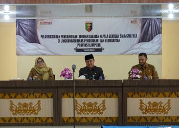 Kadis Pendidikan Lampung Thomas Amirico Lantik 51 Kepala Sekolah SMA/SMK se-Provinsi Lampung