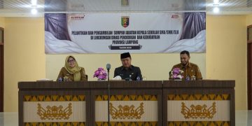 Kadis Pendidikan Lampung Thomas Amirico Lantik 51 Kepala Sekolah SMA/SMK se-Provinsi Lampung